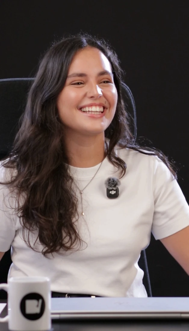 Jovem talento durante um pitch